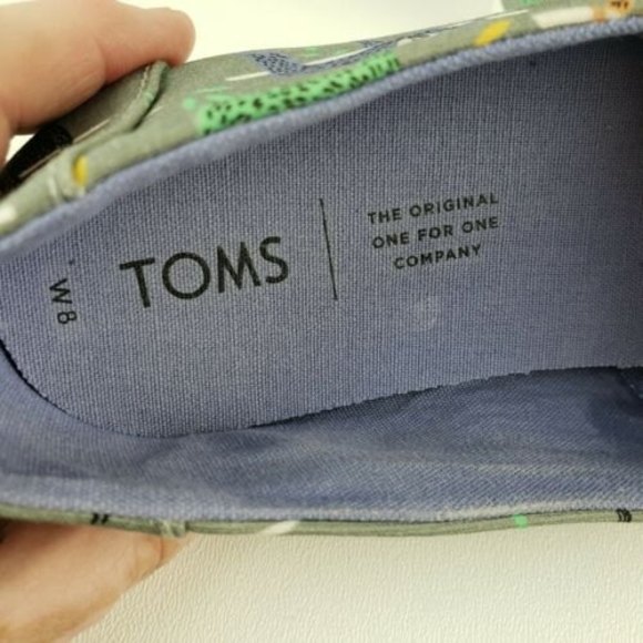 Toms Gray Sloth Print Flats - Picture 10 of 11